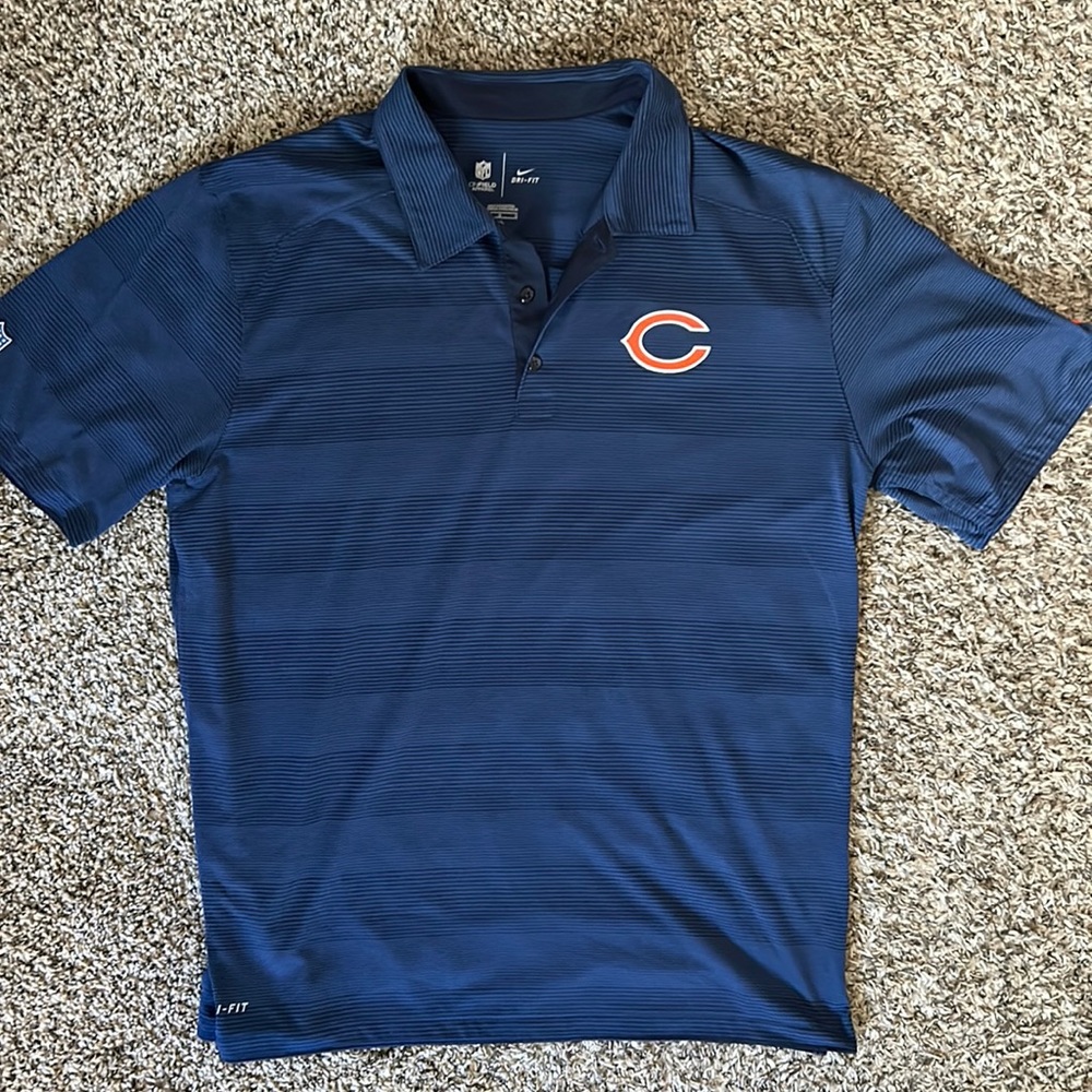 Nike Mens Chicago Bears Dri-Fit Short Sleeve Polo